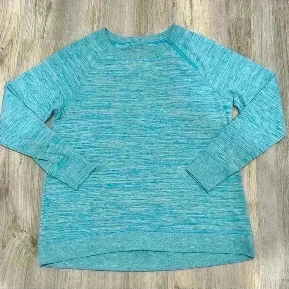 Gerry Women’s Crew Neck Pullover Sweatshirt Blue Zipper Shoulder Size M - Picture 1 of 6